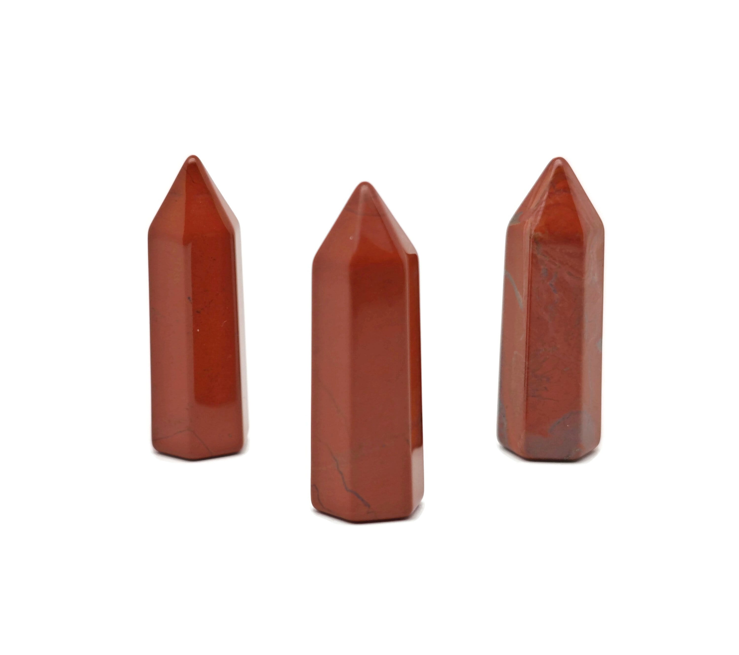 Red Jasper Crystal Obelisk Tower – Gemstone Tower – Tower Crystal – Hand Carved Crystal Point – Healing Crystal – 40mm – Tw1101