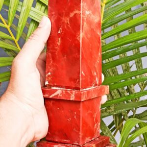 Large 25CM Red Jasper Tower: Metaphysical Reiki Energy Crystal