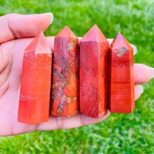 Mini Red Jasper Crystal Point: Dark Brick Red Tower (30-50 Mm)