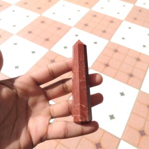Natural Red Jasper Stone Point, Handmade Polished Healing Crystal