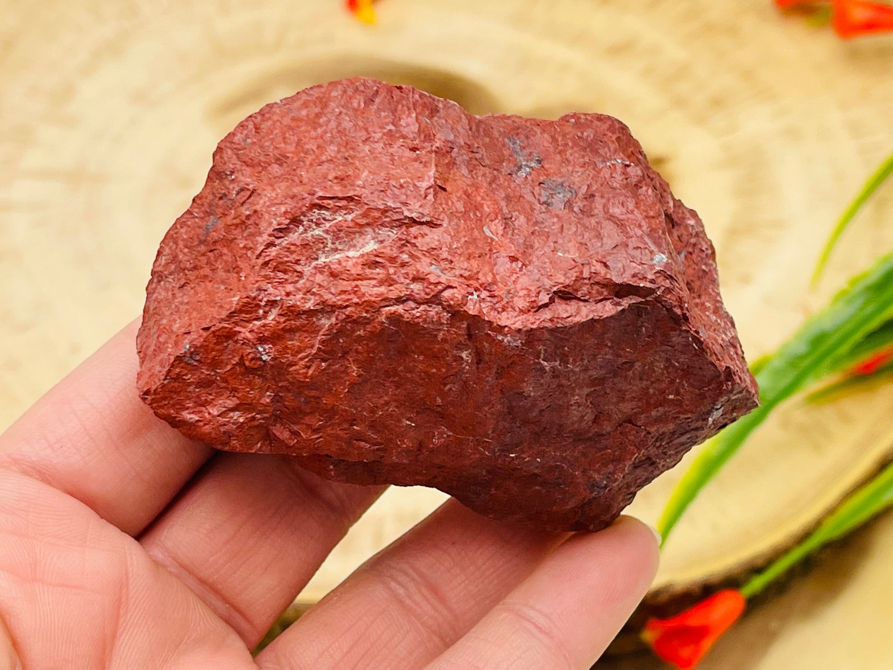 Red Jasper Raw Chunk, Rough Gemstone Specimen, Healing Crystal