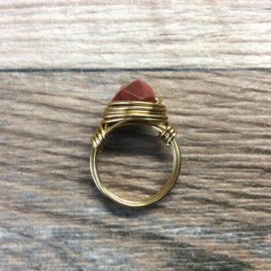 Handmade Red Jasper Ring - Wire Wrapped Design