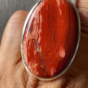 Natural Red Jasper 925 Solid Sterling Silver Ring, Natural Gemstone Gift For Love Ones