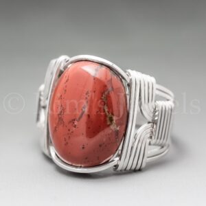 Red Jasper Sterling Silver Wire Wrapped Gem Cabochon Ring - Made To Order