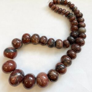 Red Jasper 10x5-20x15mmGraduated Rondelle Gemstone Beads  -- 15.5 inch strand