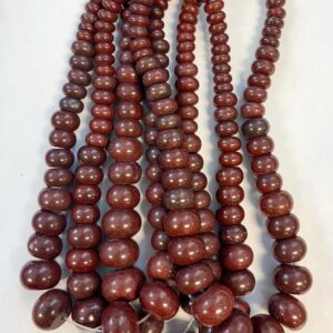 Red Jasper 10x5mm--20x14mm Graduated Rondelle Gemstone Beads- -15.5 inch strand