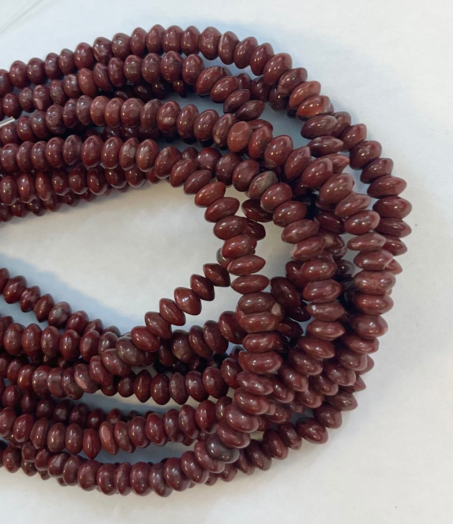 Red Jasper 6x3mm Rondelle Gemstone Beads - 15.5 Inches Strand