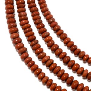 8mm/8-9mm Red Jasper Rondelle Beads, Natural Red Jasper Smooth Rondelle Beads, 8 Inch Strand, GDS2184