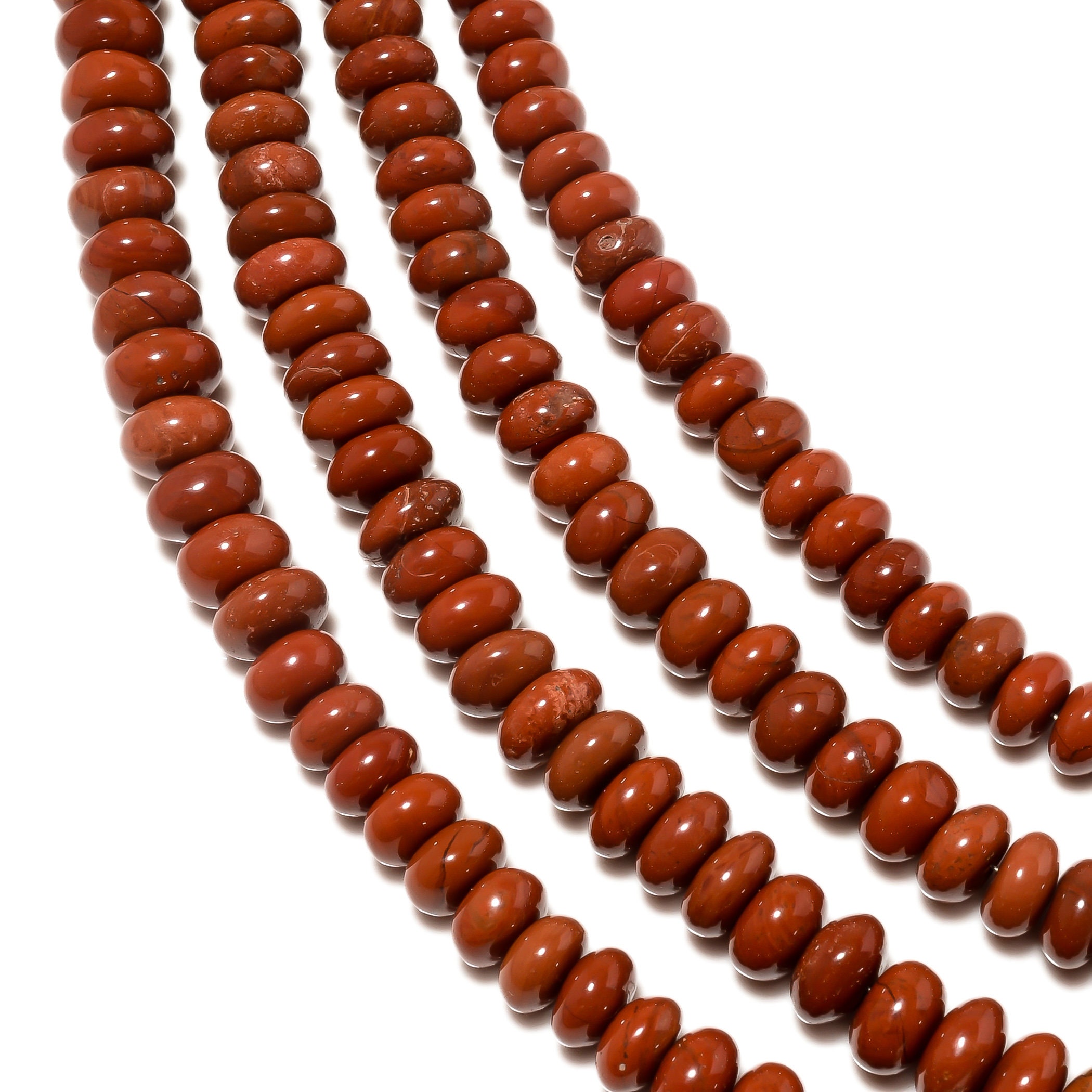 8mm/8-9mm Red Jasper Rondelle Beads, Natural Red Jasper Smooth Rondelle Beads, 8 Inch Strand, Gds2184