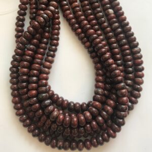 Red Jasper 8x5mm Rondelle Shaped Natural Gemstone Bead~ -15.5 inch strand