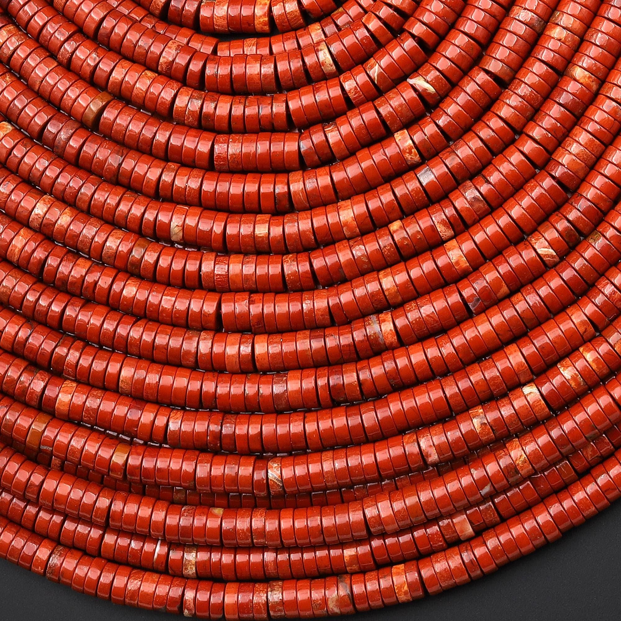 Aaa Natural Red Jasper Thin Heishi Rondelle 4mm 6mm Beads 15.5" Strand Aaa Natural Red Jasper Thin Heishi Rondelle 4mm 6mm Beads 15.5" Strand