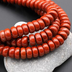 Aaa Natural Red Jasper 8mm 10mm 12mm 14mm Smooth Rondelle Beads 15.5" Strand