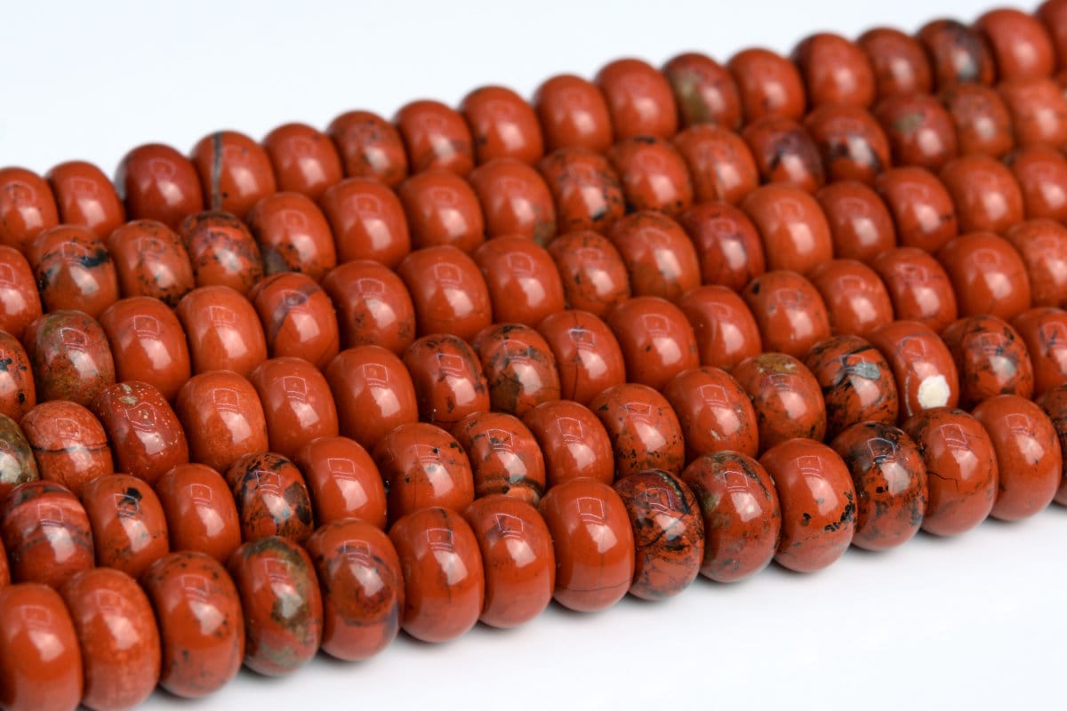 Genuine Natural Red Jasper Loose Beads Rondelle Shape 6x4mm 8x5mm 10x6mm