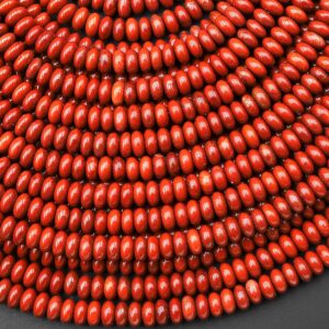 Natural Red Jasper 4mm Smooth Rondelle Beads 15.5" Strand
