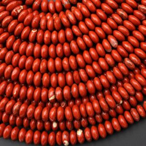 Natural Red Jasper 6mm Smooth Thin Rondelle Beads Thin Saucer 15.5" Strand