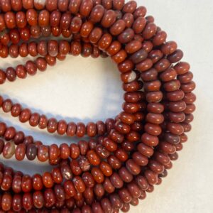 natural red jasper 6x4mm rondelle gemstone beads--15.5 inch strand