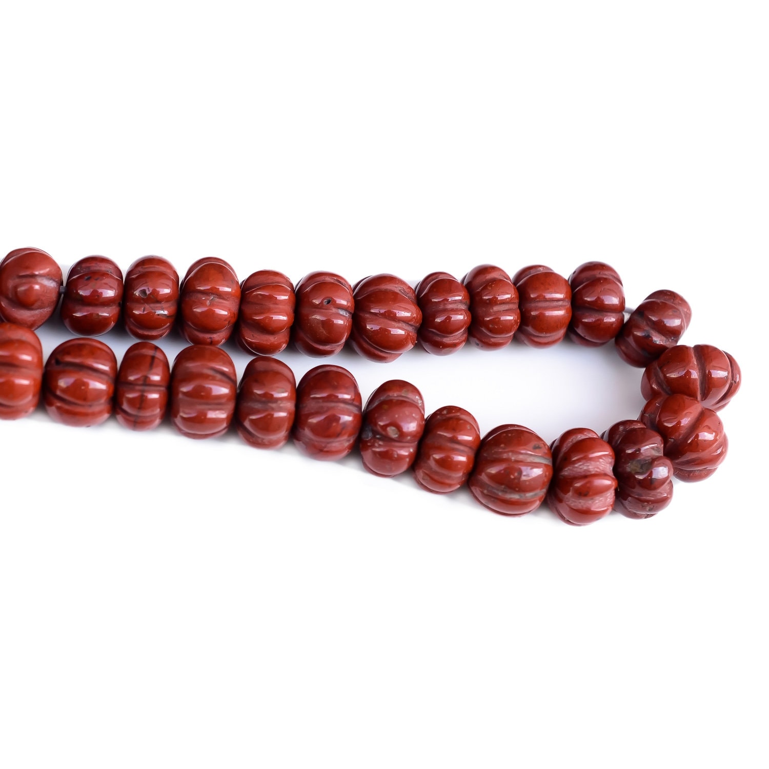 Natural Red Jasper Carved Melon Beads, 6mm To 9mm Red Jasper Melon Shape Gemstone Beads, Rondelle Carving Beads, 9 Inch Strand, Gds2280/21