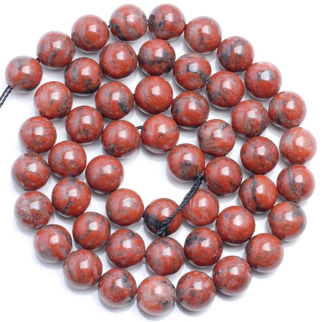 10 Strands 8mm Red Jasper Gemstone Red Round Loose Beads 15.5 Inch Full Strand (80005962-m37 X10)
