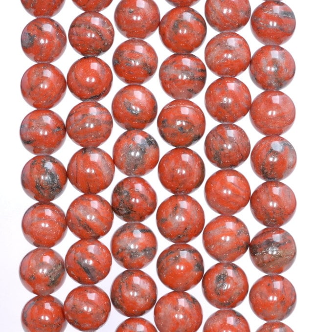 10mm Red Jasper Gemstone Red Round Loose Beads 7.5 Inch Half Strand (80005963 H-m37)