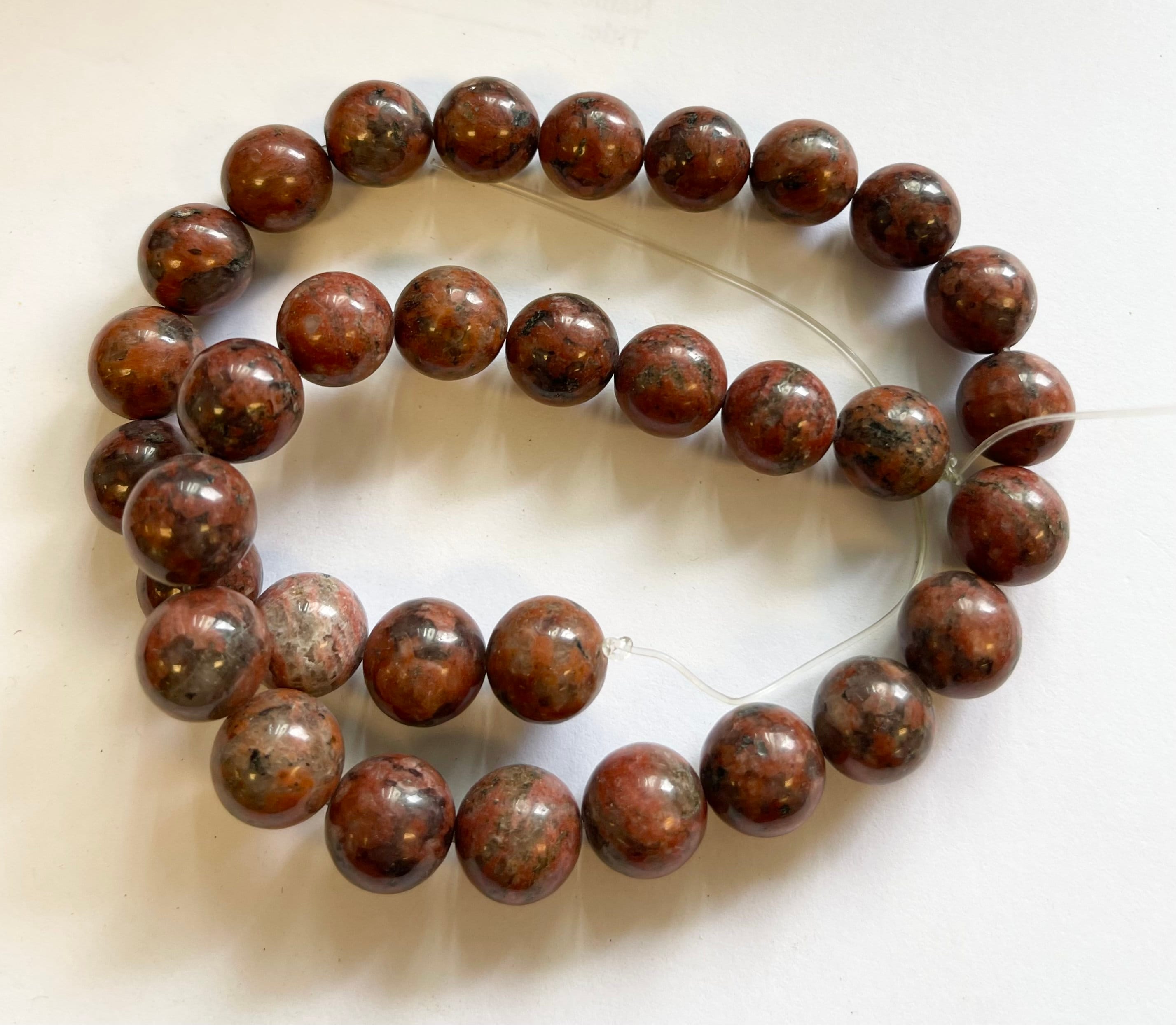 Red Jasper 12mm Round Gemstone Beads  - 15.5 Inch Strand