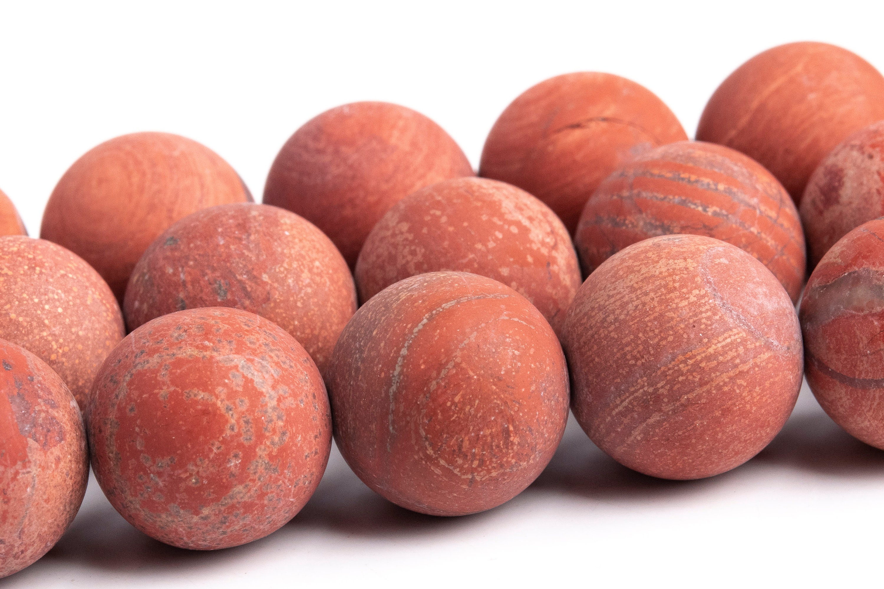 15-16mm Matte Red Jasper Beads Grade Aaa Genuine Natural Gemstone Full Strand Round Loose Beads15"/7.5"/4"bulk Lot 1,3,5,10and50(103507-909)