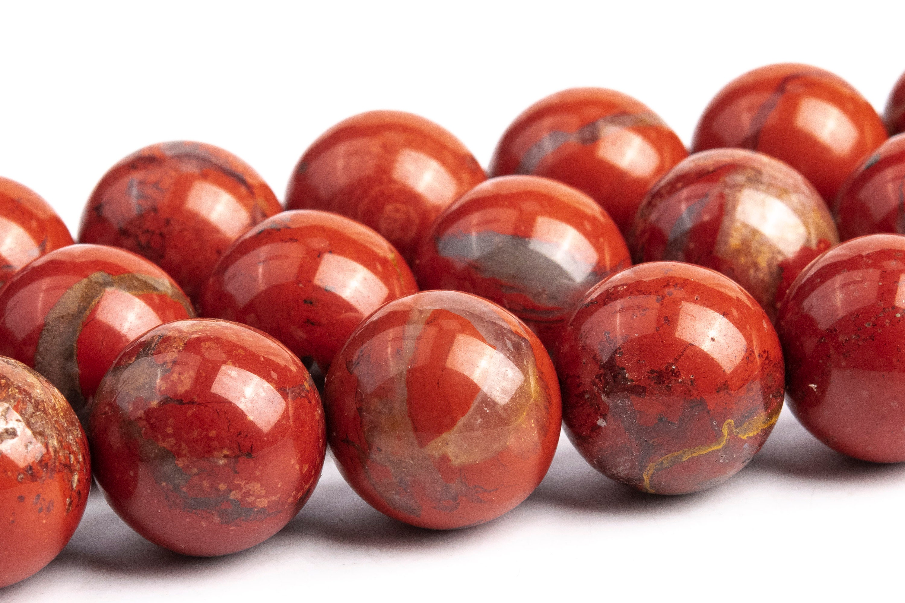 15-16mm Red Jasper Beads Grade A Genuine Natural Gemstone Round Loose Beads 15.5" / 7.5" / 4" Bulk Lot Options (103506)