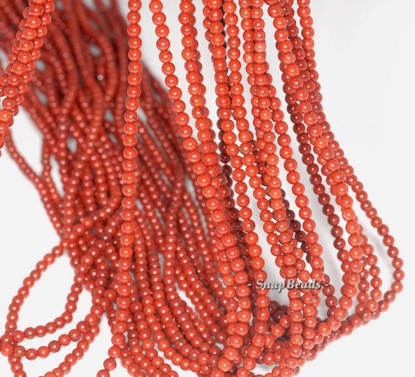 2mm Brick Red Jasper Gemstone Round Loose Beads 16 Inch Full Strand (90113967-107-2mm A)