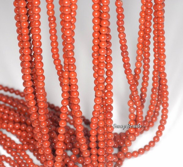 3mm Brick Red Jasper Gemstone Round 3mm Loose Beads 16 Inch Full Strand (90114001-107 - 3mm A)