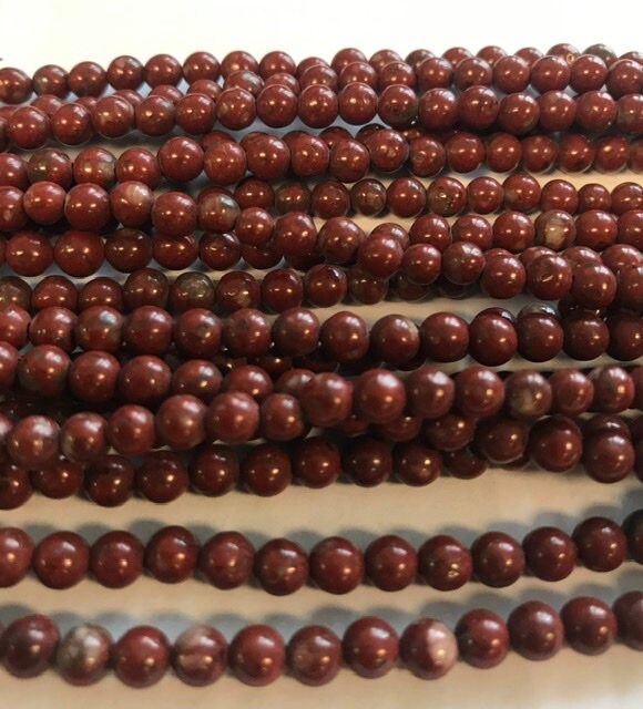 Red Jasper 4mm Round Natural Gemstone Bead -15.5 Inch Strand Red Jasper 4mm Round Natural Gemstone Bead -15.5 Inch Strand