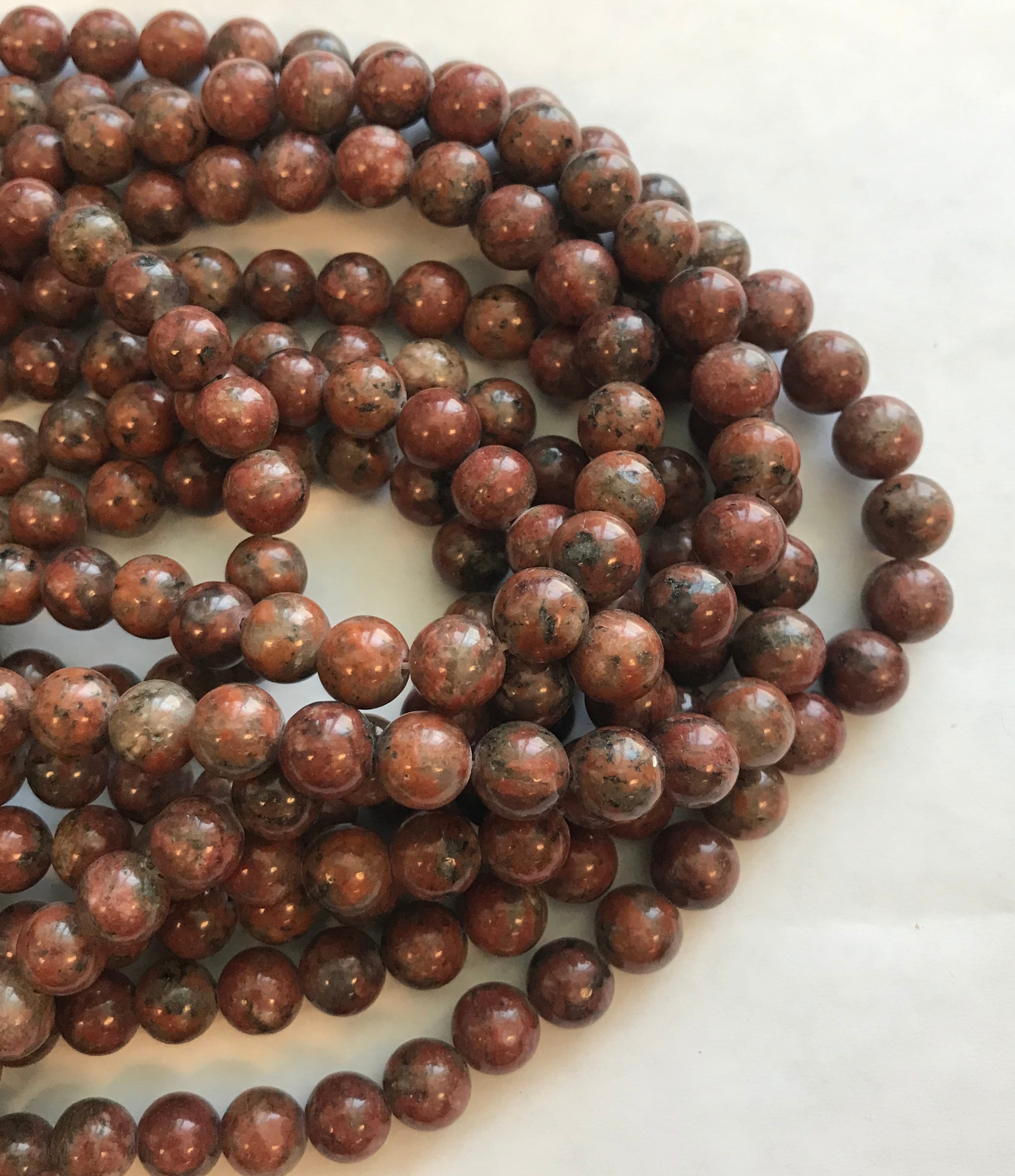 Red Jasper 8mm Round Gemstone Bead-~ -15.5 Inch Strand
