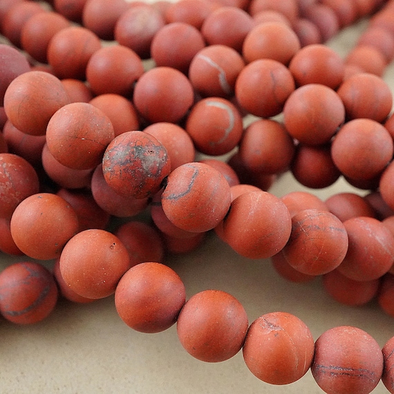 Red Jasper Beads (round)(matte)(4mm)(6mm)(8mm)(10mm)(12mm)(16"strand)