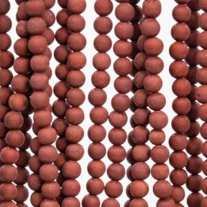 Genuine Natural Matte Brown Red Jasper Loose Beads Round Shape 4mm Genuine Natural Matte Brown Red Jasper Loose Beads Round Shape 4mm
