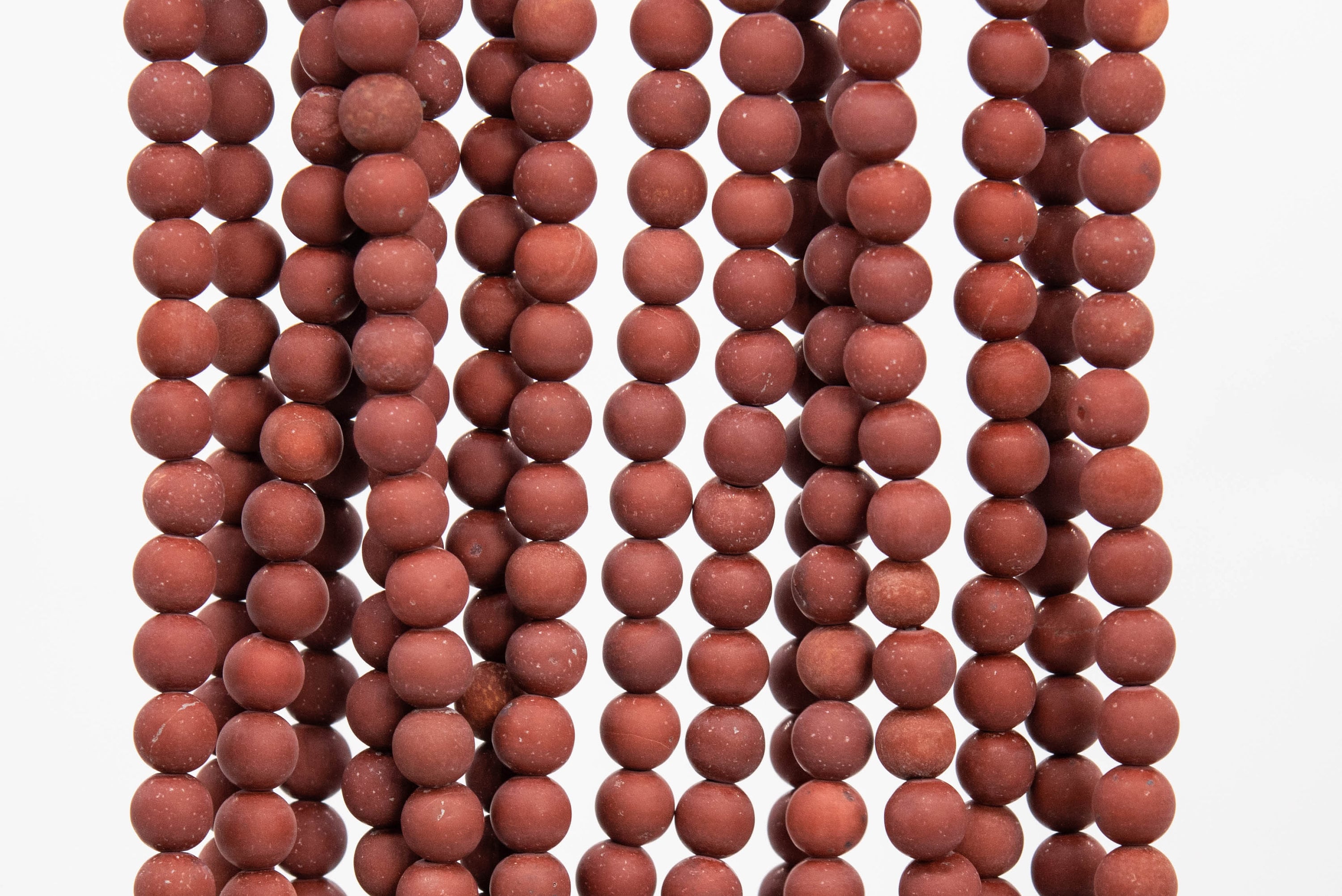 Genuine Natural Matte Brown Red Jasper Loose Beads Round Shape 4mm