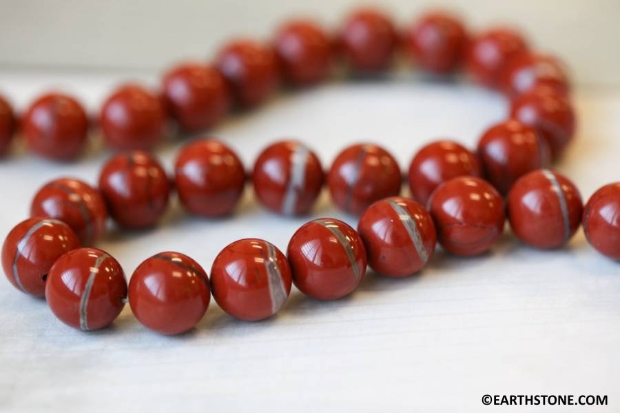 M/ Red Jasper 12mm Round Beads 16" Strand Natural Gemstone For Jewelry Making