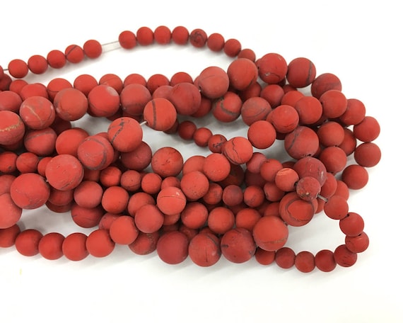 Red Jasper Matte Beads, Natural Gemstone Beads, Round Frosted Stone Beads 4mm 6mm 8mm 10mm 12mm 15'' Red Jasper Matte Beads, Natural Gemstone Beads, Round Frosted Stone Beads 4mm 6mm 8mm 10mm 12mm 15''