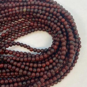 Natural Red Jasper 4mm Round Gemstone beads -- 15.5 inch strand Natural Red Jasper 4mm Round Gemstone beads -- 15.5 inch strand