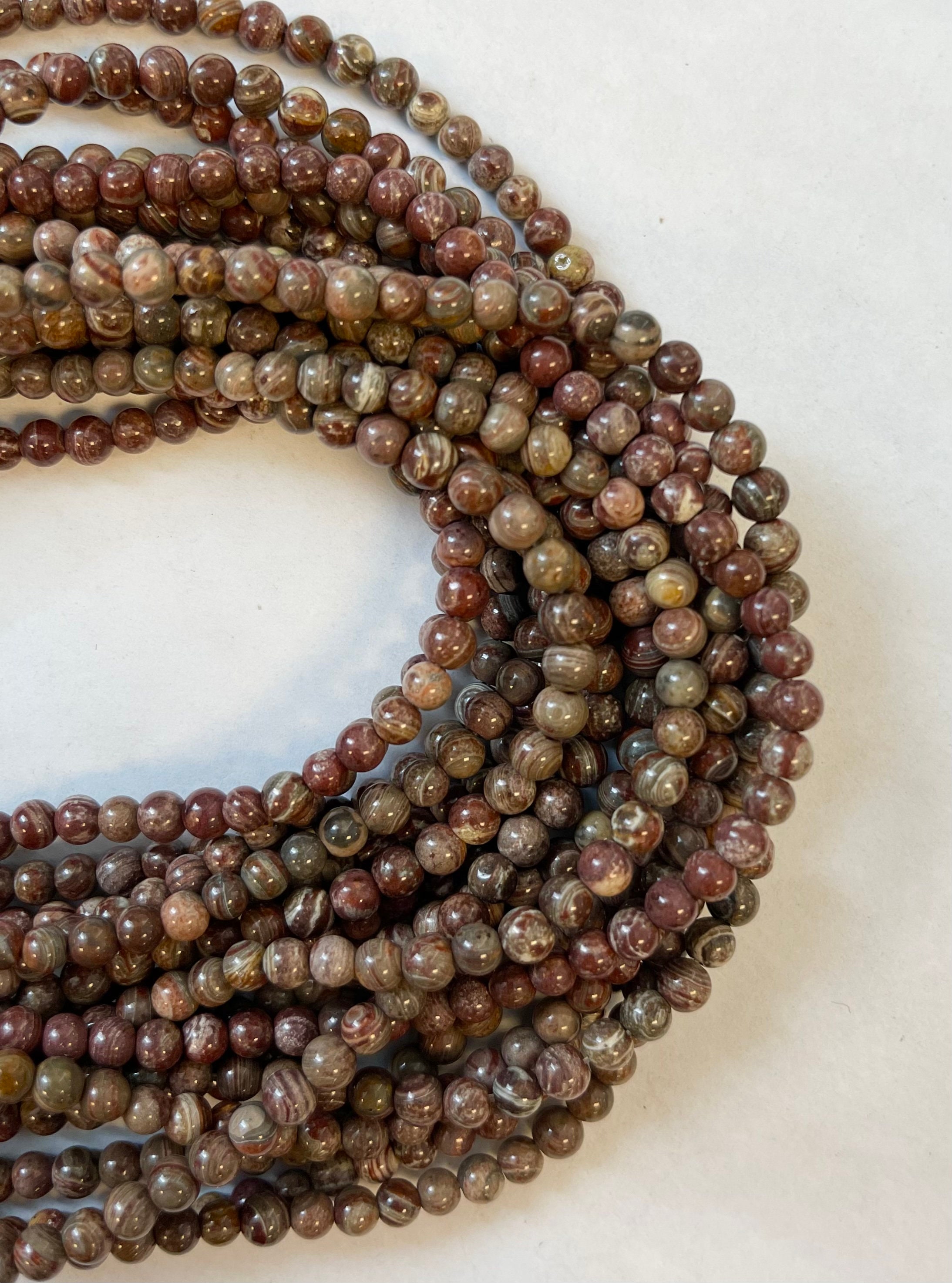 Natural Red Jasper 4mm Round Gemstone Beads --15.5 Inch Strand Natural Red Jasper 4mm Round Gemstone Beads --15.5 Inch Strand