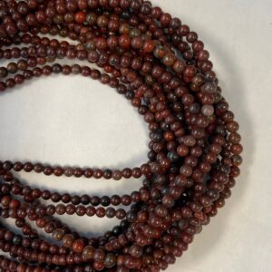Natural Red Jasper 4mm Smooth Round Gemstone Bead--15.5 inch strand Natural Red Jasper 4mm Smooth Round Gemstone Bead--15.5 inch strand