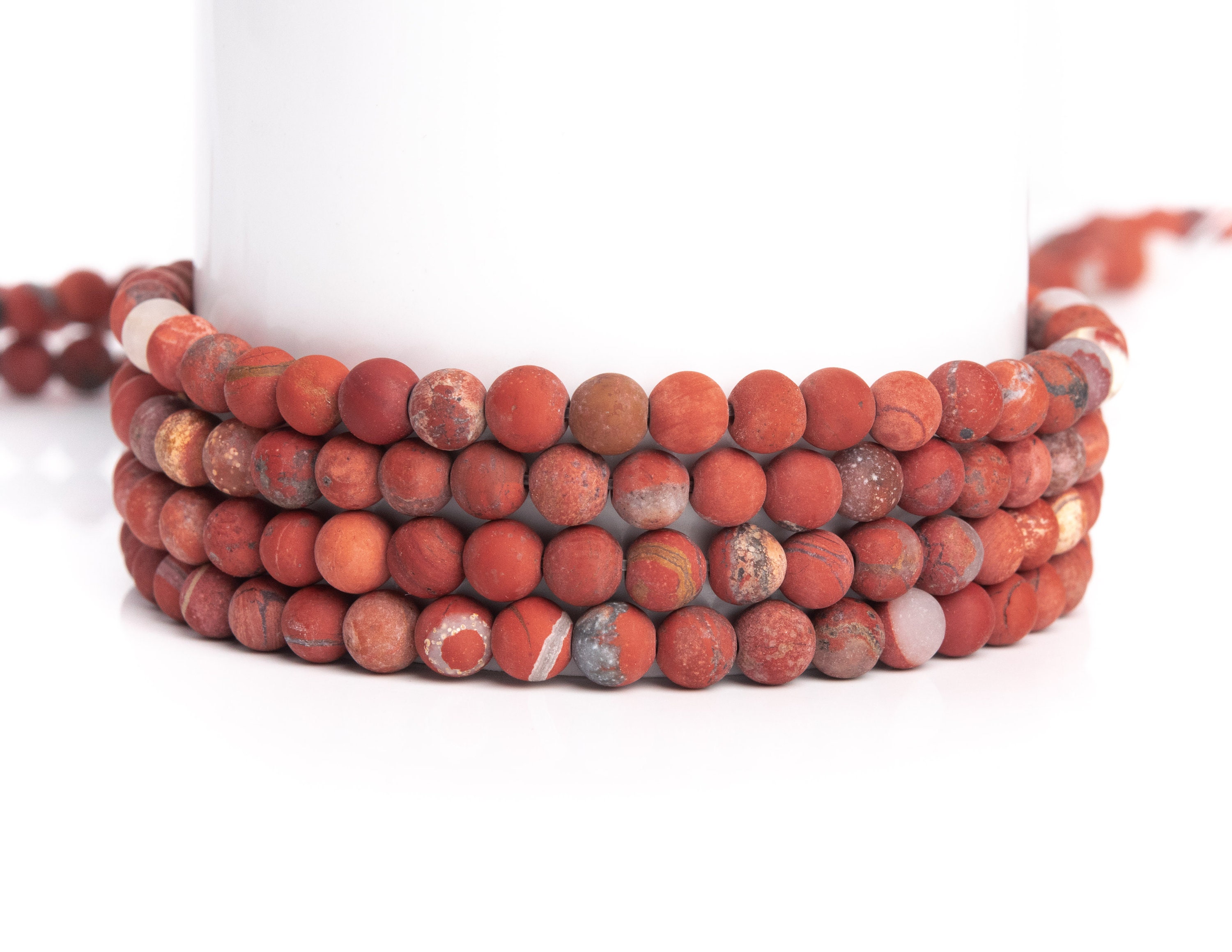 Natural Matte Red Jasper Gemstone Grade A Round 4mm 6mm 8mm 10mm Loose Beads