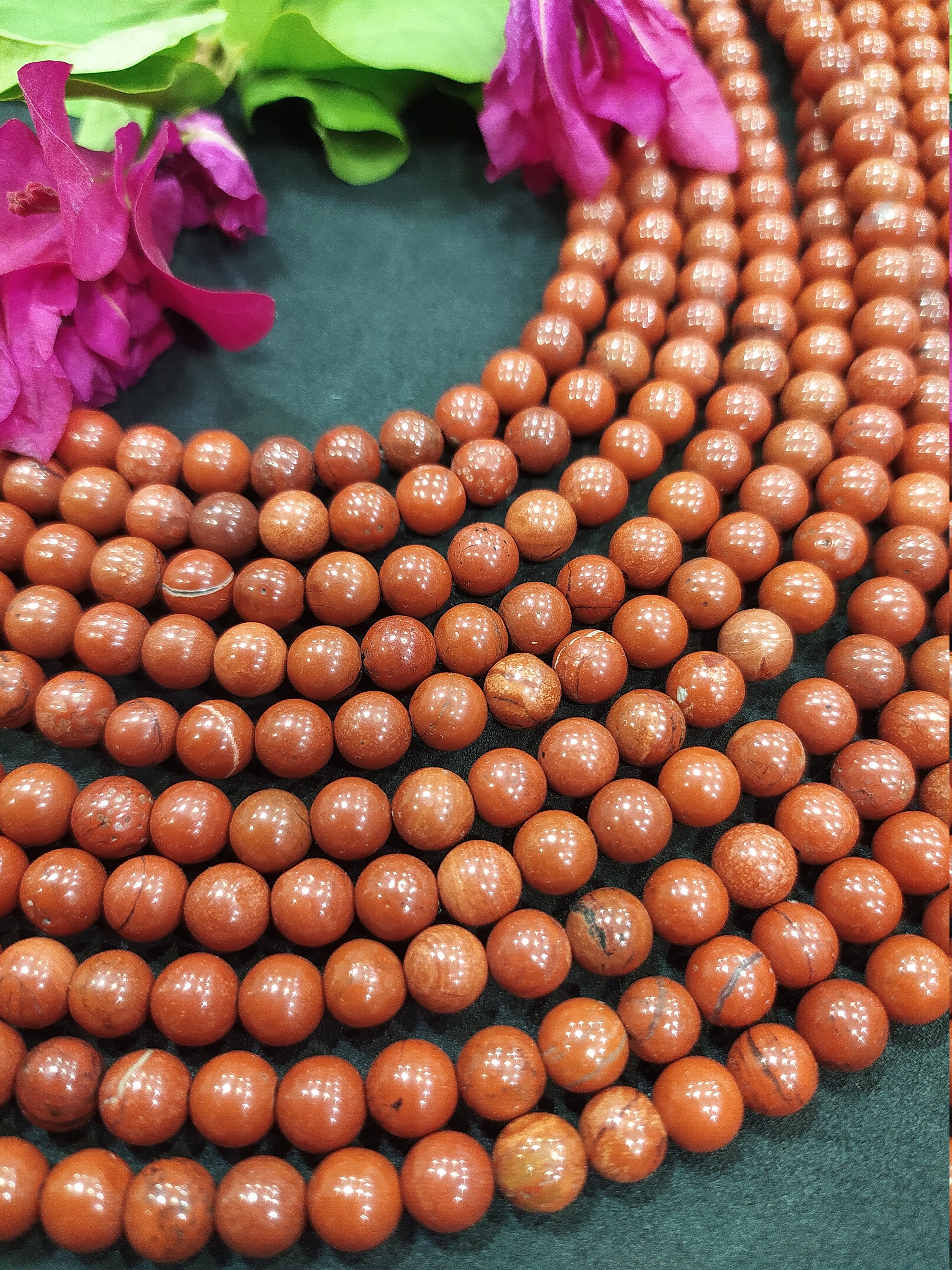 Red Jasper Smooth Round Beads 15 Inches 6.5 Mm Red Jasper Smooth Beads Natural Gemstone Beads High Quality Beads