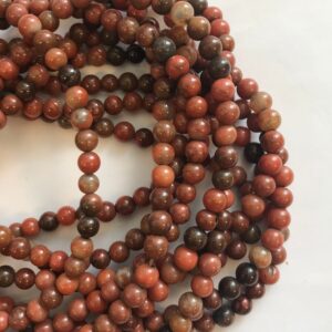 Red Jasper Smooth Round Natural 6mm Gemstone Bead-12 inch strand- Red Jasper Smooth Round Natural 6mm Gemstone Bead-12 inch strand-