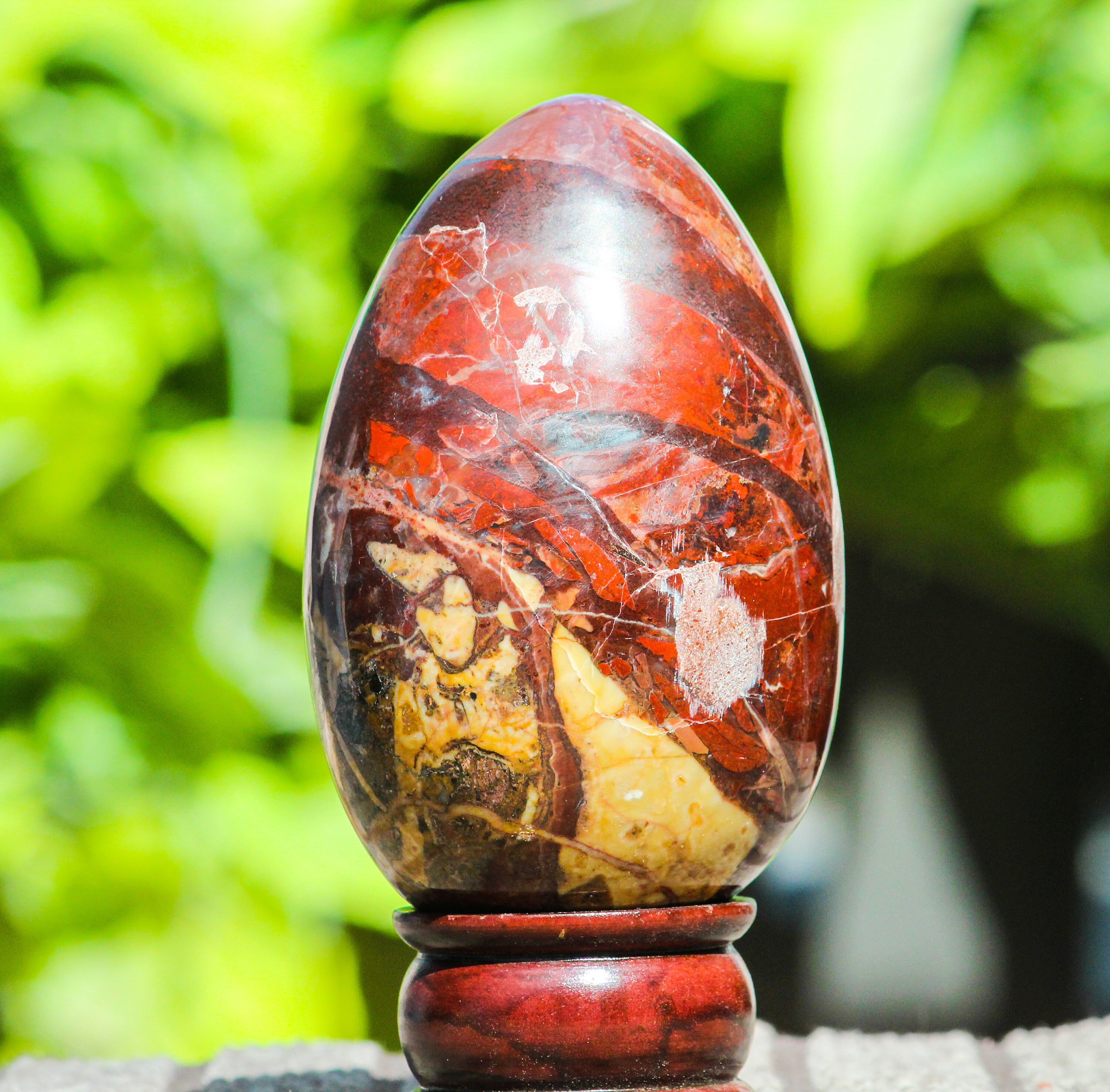 Large Red Jasper Egg: Root Chakra Healing Stone