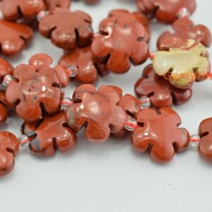 15.5" Red Jasper Flower 15 / 20mm, High Quality Semi-precious Stone Flower, Red Color Gemstone Flower, Gemstone Carving Flower Jgdof 15.5" Red Jasper Flower 15 / 20mm, High Quality Semi-precious Stone Flower, Red Color Gemstone Flower, Gemstone Carving Flower Jgdof