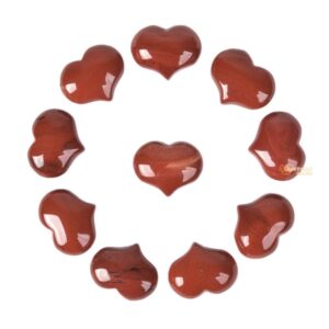 25mm Red jasper puff LOVE hearts 1 inch Crystal healing Reiki pocket stone
