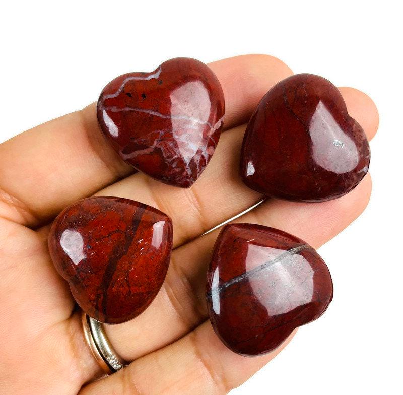 Brecciated Red Jasper Crystal Heart: Polished Stone (25 Mm)