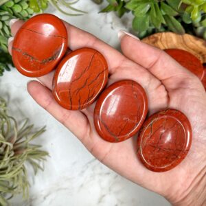 Red Jasper Calming Stone | 38mm | - No. 364 (red Pocket Worry Crystal, Root Chakra, Grounding)
