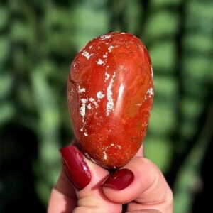 Red Jasper crystal palm stone