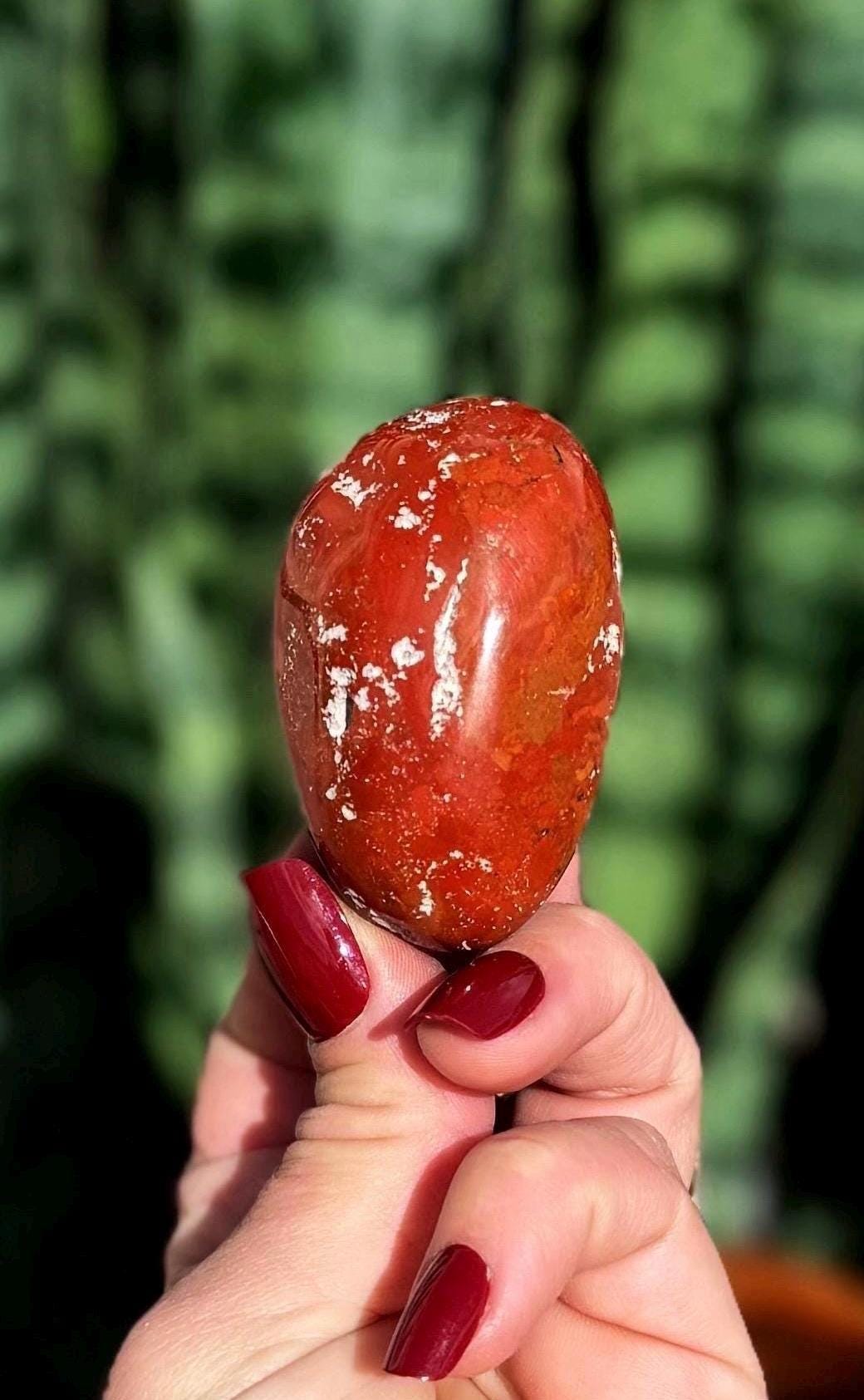 Red Jasper Crystal Palm Stone