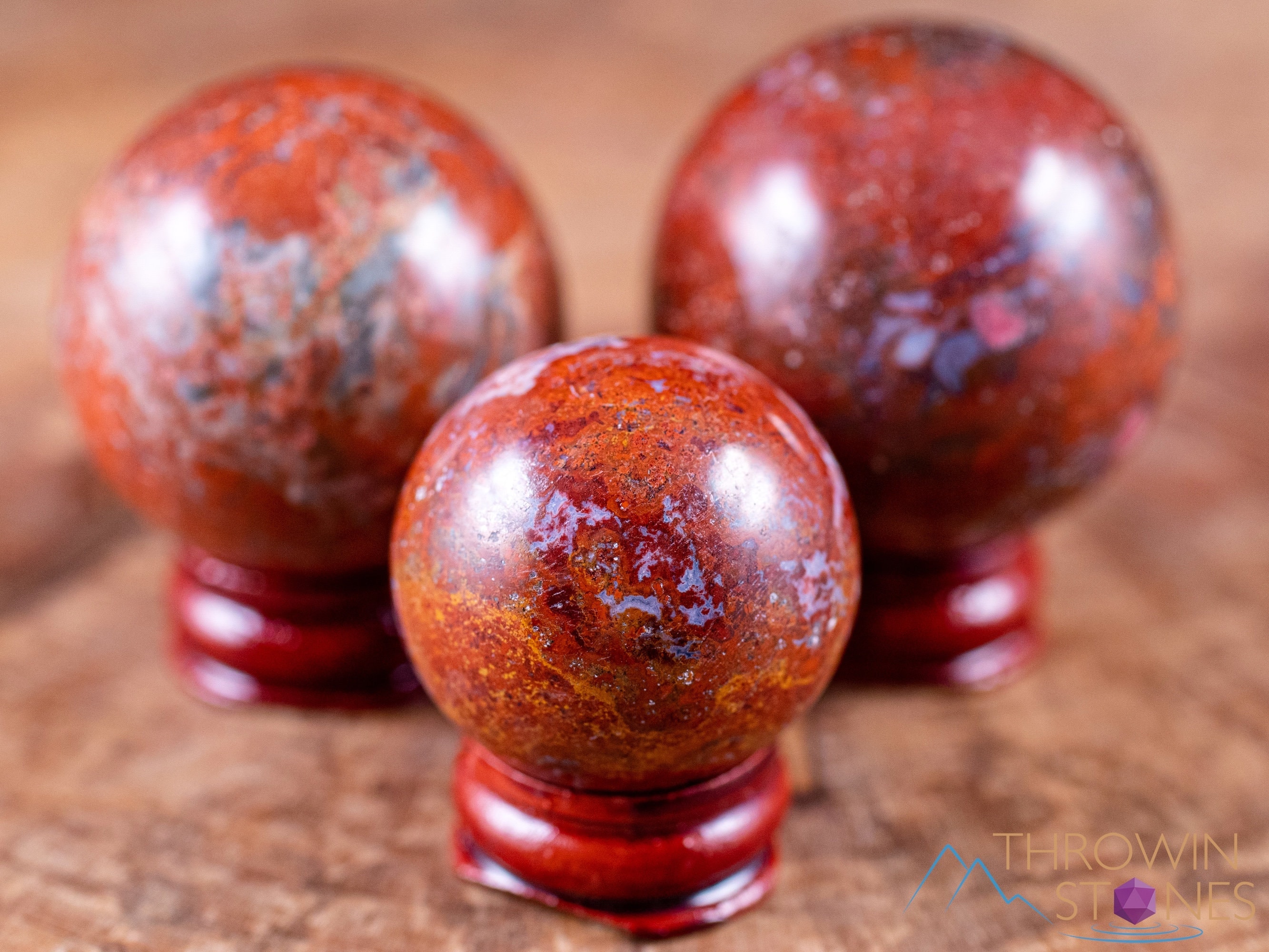 Red Jasper Crystal Sphere - Crystal Ball, Housewarming Gift, Home Decor, E1960