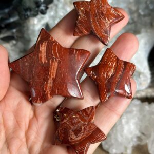Red Jasper Crystal Star, Gemstone Carving